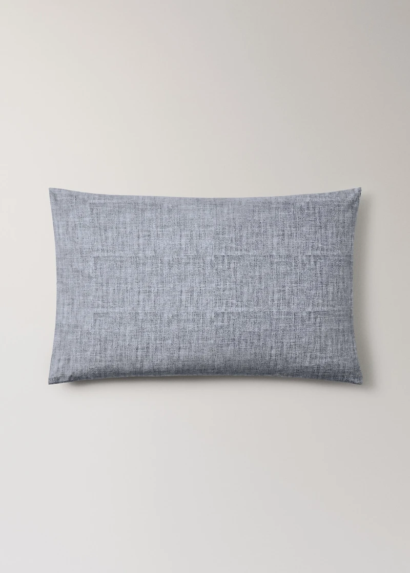 Two percale cotton herringbone-print pillowcases 50x75 cm
