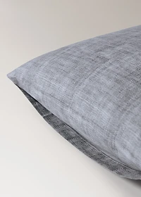 Two percale cotton herringbone-print pillowcases 50x75 cm
