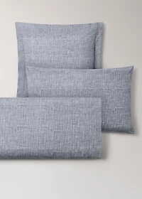 Two percale cotton herringbone-print pillowcases 50x75 cm