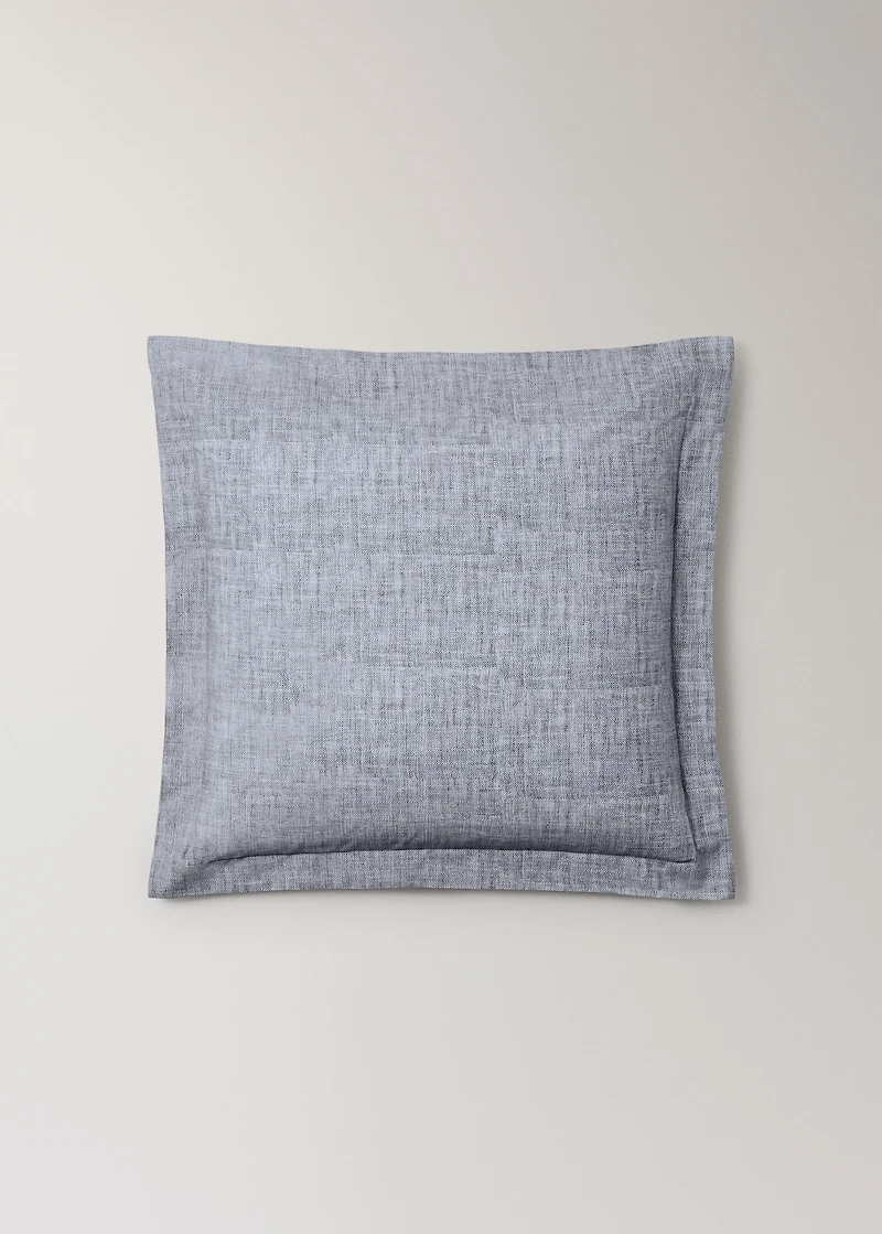 Two percale cotton herringbone-print pillowcases 60x60 cm