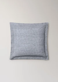 Two percale cotton herringbone-print pillowcases 60x60 cm