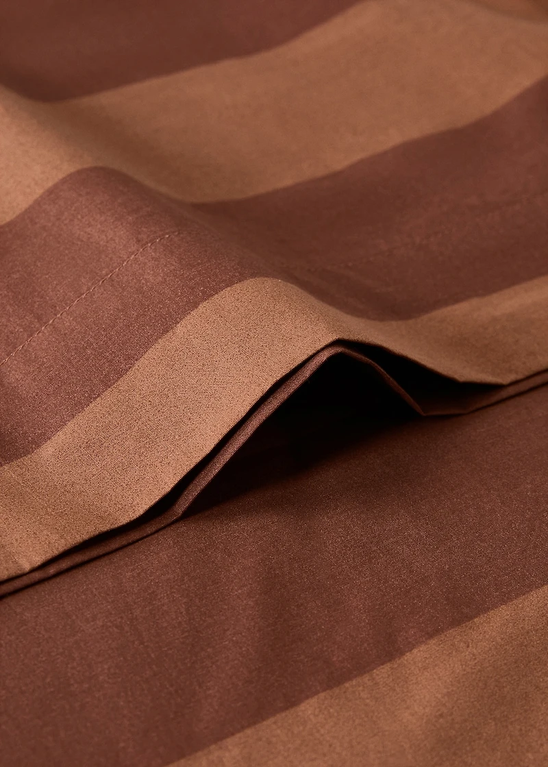 Percale cotton striped pillowcase 45x110cm