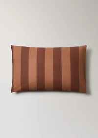 Two cotton percale striped pillowcases 50x75 cm