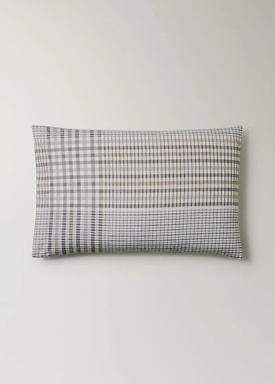 Two 200-thread count cotton percale pillowcases, check pattern, 50x75 cm