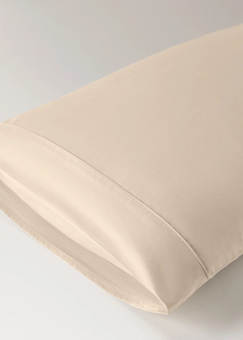 Two 600-thread cotton satin pillowcases 50x75 cm