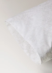 Percale cotton floral-print pillowcase 45x110cm