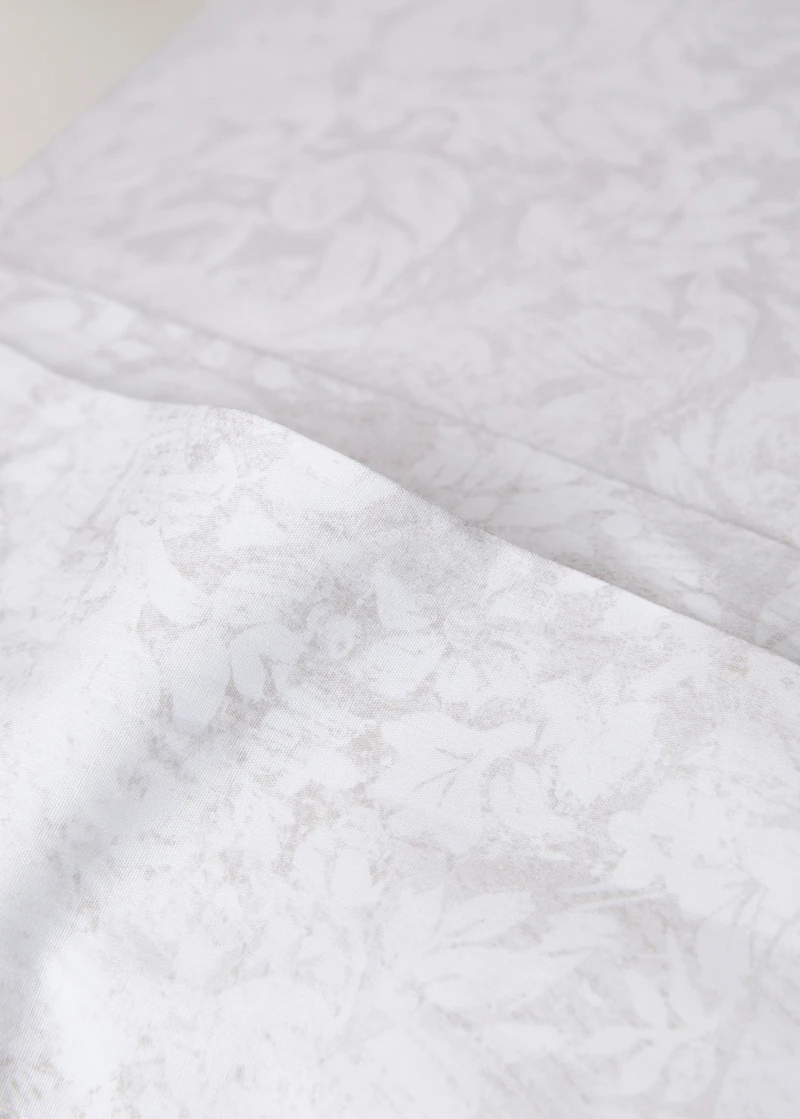 Percale cotton floral-print pillowcase 45x110cm