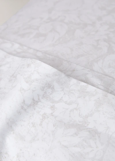 Percale cotton floral-print pillowcase 45x110cm