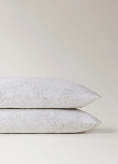 Two cotton percale pillowcases with blurred floral print 50x75 cm