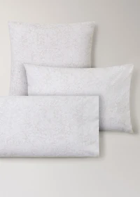 Two cotton percale pillowcases with blurred floral print 50x75 cm