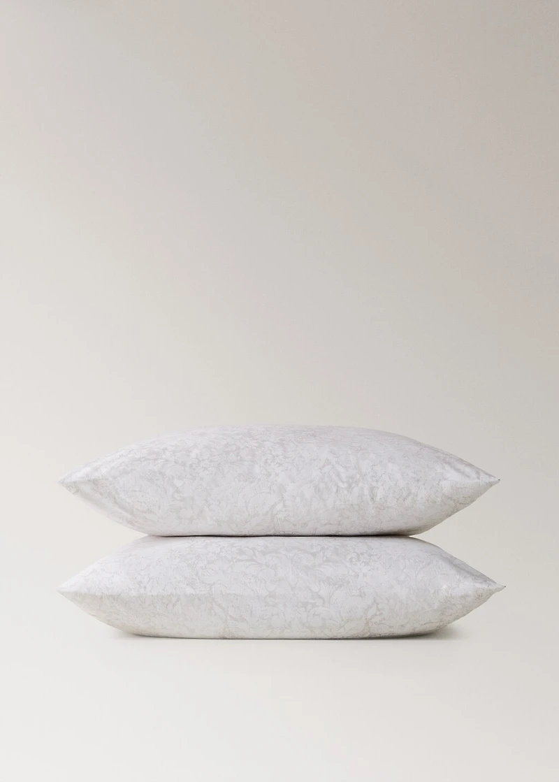 Two percale cotton pillowcases with a blurred floral print 60x60 cm