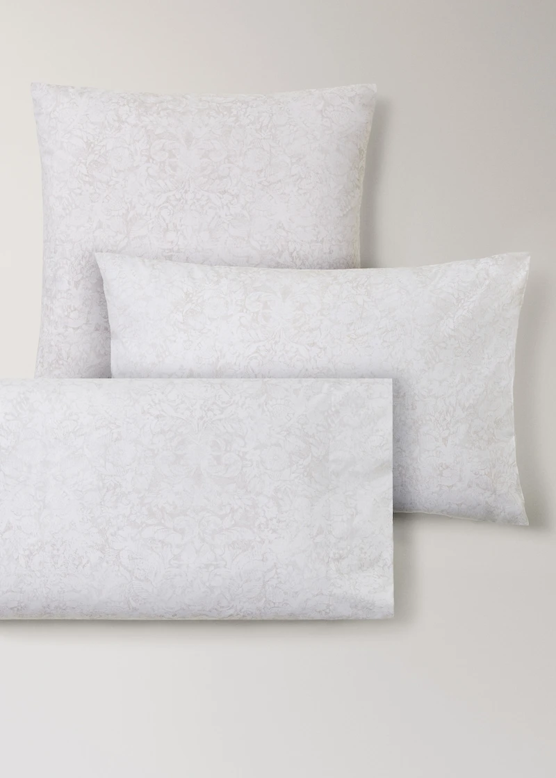 Two percale cotton pillowcases with a blurred floral print 60x60 cm
