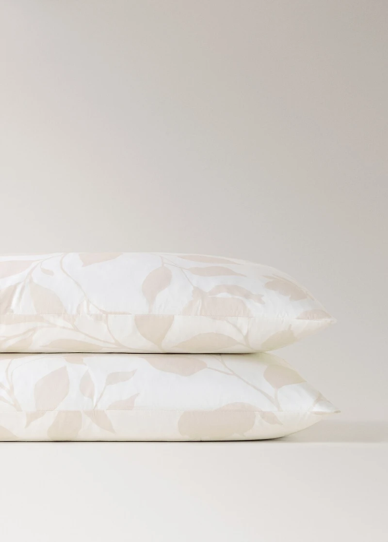 Two percale cotton floral-print pillowcases 50x75 cm