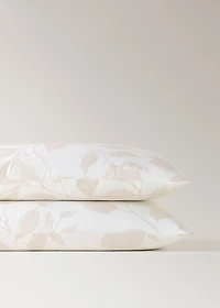 Two percale cotton floral-print pillowcases 50x75 cm