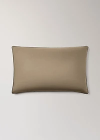Reversible percale cotton pillowcase with contrasting piping 50x75 cm