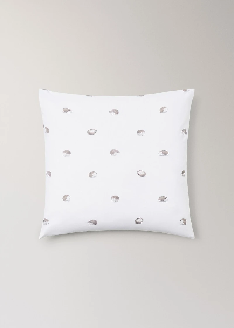 Children's percale cotton pillowcase with hedgehog print 60x60 cm