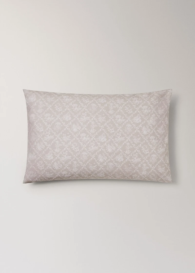 Toile de Jouy percale cotton pillowcase 50x75 cm