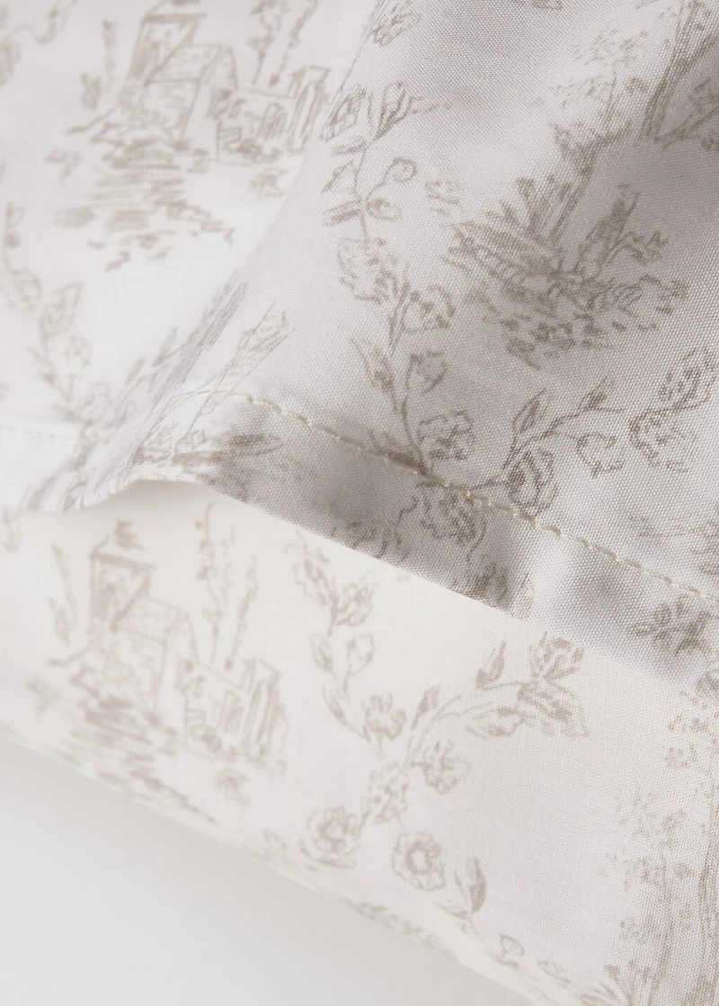 Toile de Jouy percale cotton pillowcase 60x60 cm