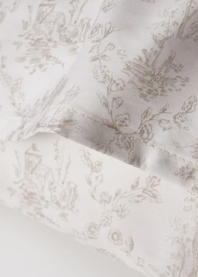 Toile de Jouy percale cotton pillowcase 60x60 cm