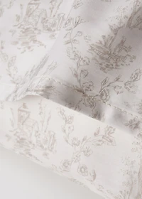 Toile de Jouy percale cotton pillowcase 60x60 cm