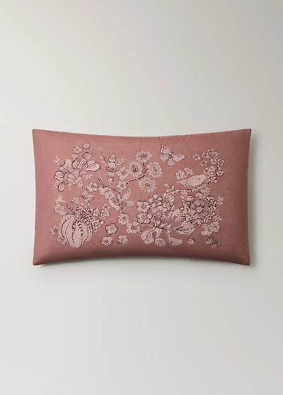 Percale cotton floral-print pillowcase 50x75 cm