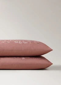 Percale cotton floral-print pillowcase 50x75 cm