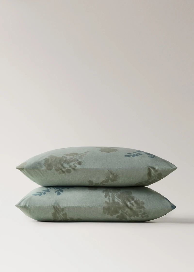 200-thread count percale cotton pillowcase with blurred floral print 60x60 cm