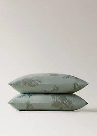 200-thread count percale cotton pillowcase with blurred floral print 60x60 cm