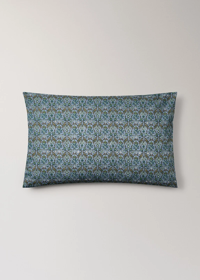 Percale cotton pillowcase with small floral print 50x75 cm