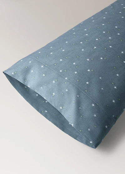 Percale cotton children's star-print pillowcase 45x110 cm