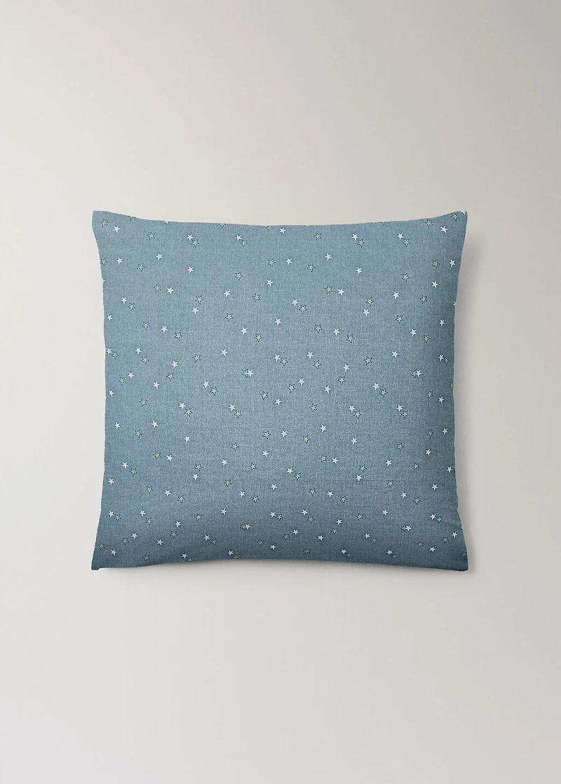 Percale cotton children's star-print pillowcase 60x60 cm