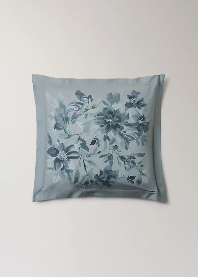 Percale cotton watercolor floral-print pillowcase 60x60 cm