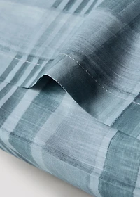 Percale cotton watercolor check-print pillowcase 50x75 cm