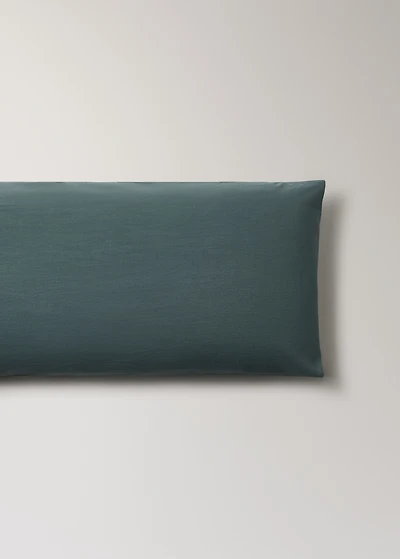 Washed cotton pillowcase with ties 45x110 cm