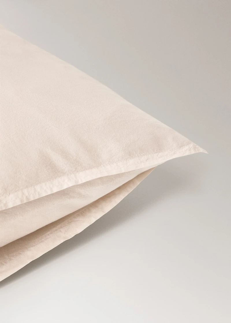 Children's washed cotton double-stitched pillowcase 50x75 cm