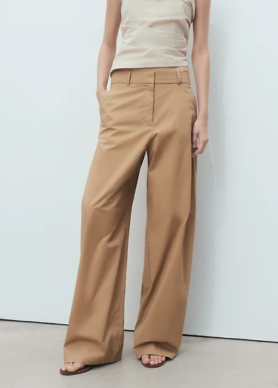 Mid-rise wide-leg pants