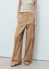 Mid-rise wide-leg pants