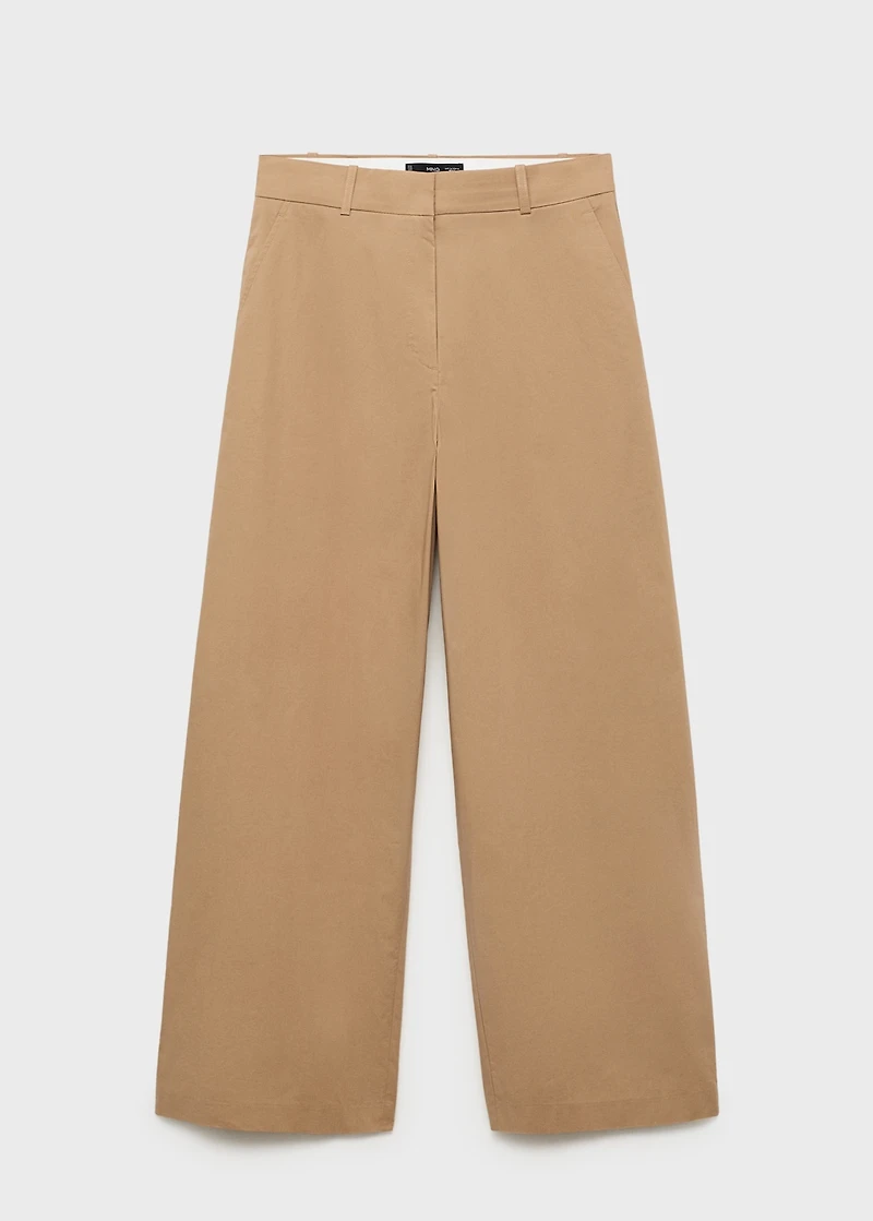 Mid-rise wide-leg pants