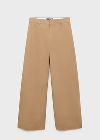 Mid-rise wide-leg pants