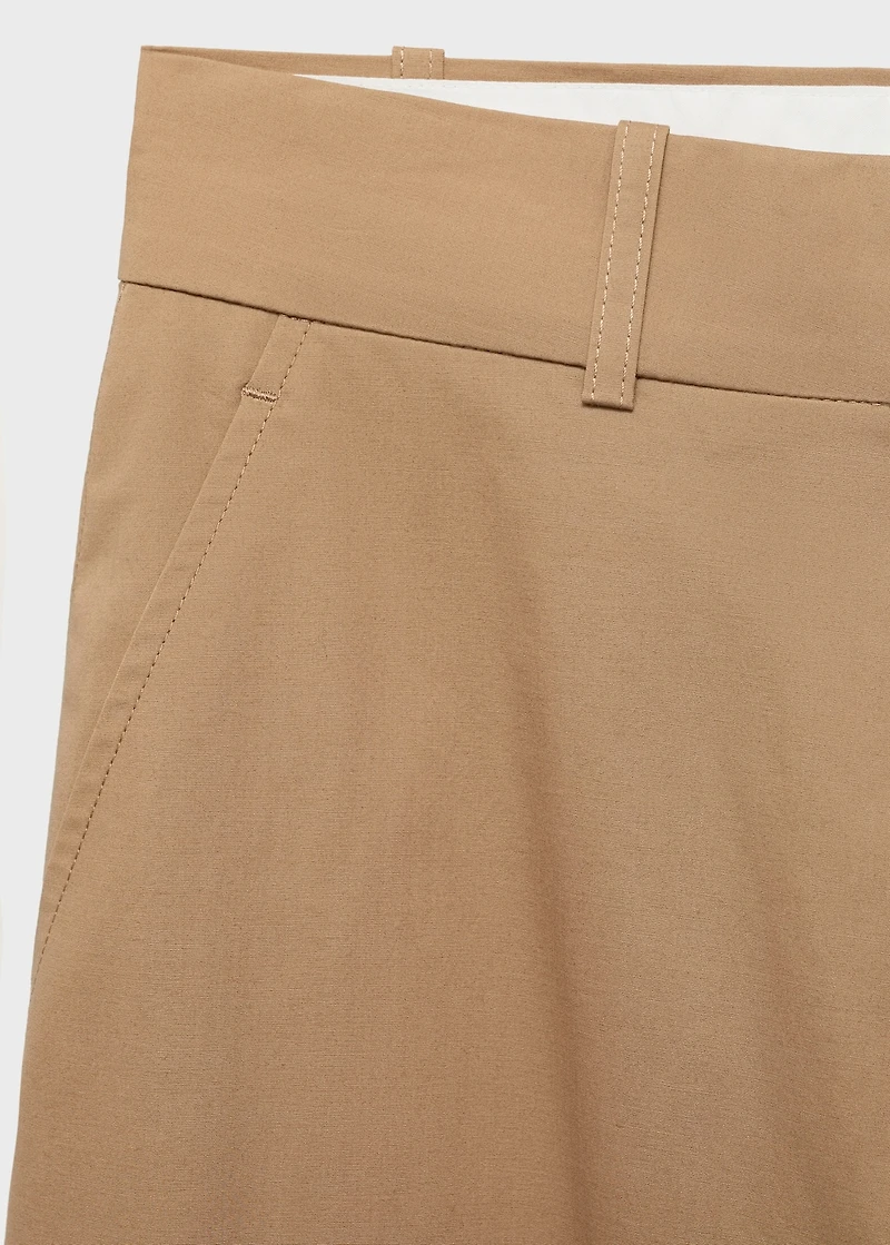 Mid-rise wide-leg pants