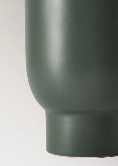 Cylindrical earthenware jug with handles