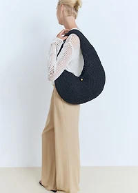 Straight-fit pants with elastic waist