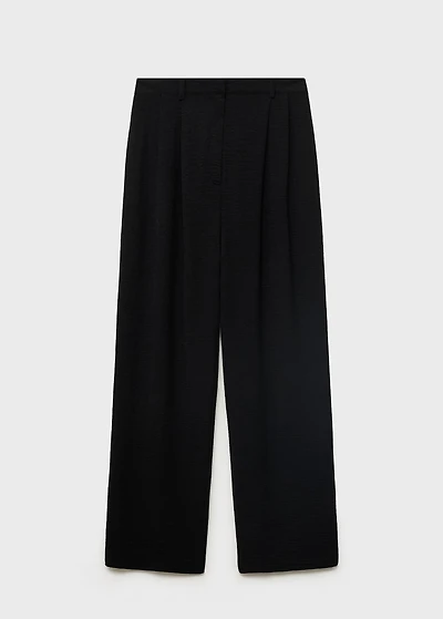 Straight-fit pleated pants