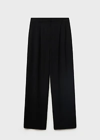 Straight-fit pleated pants
