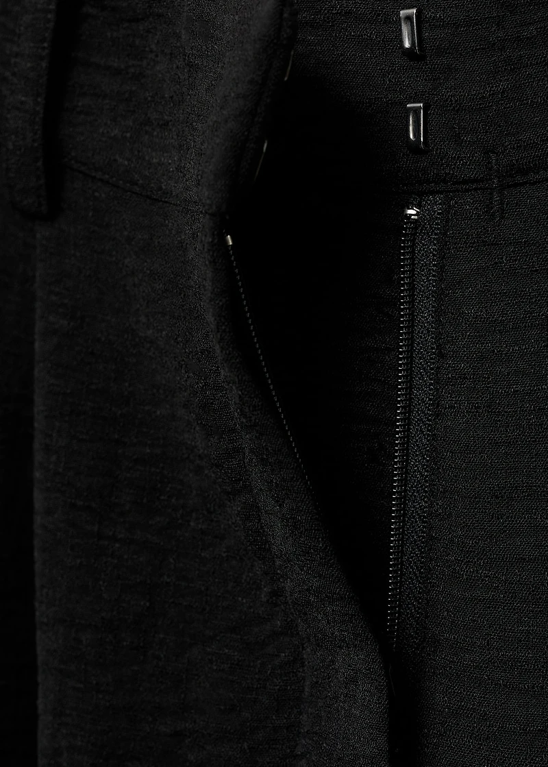 Straight-fit pleated pants