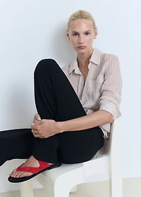 Straight-fit pleated pants