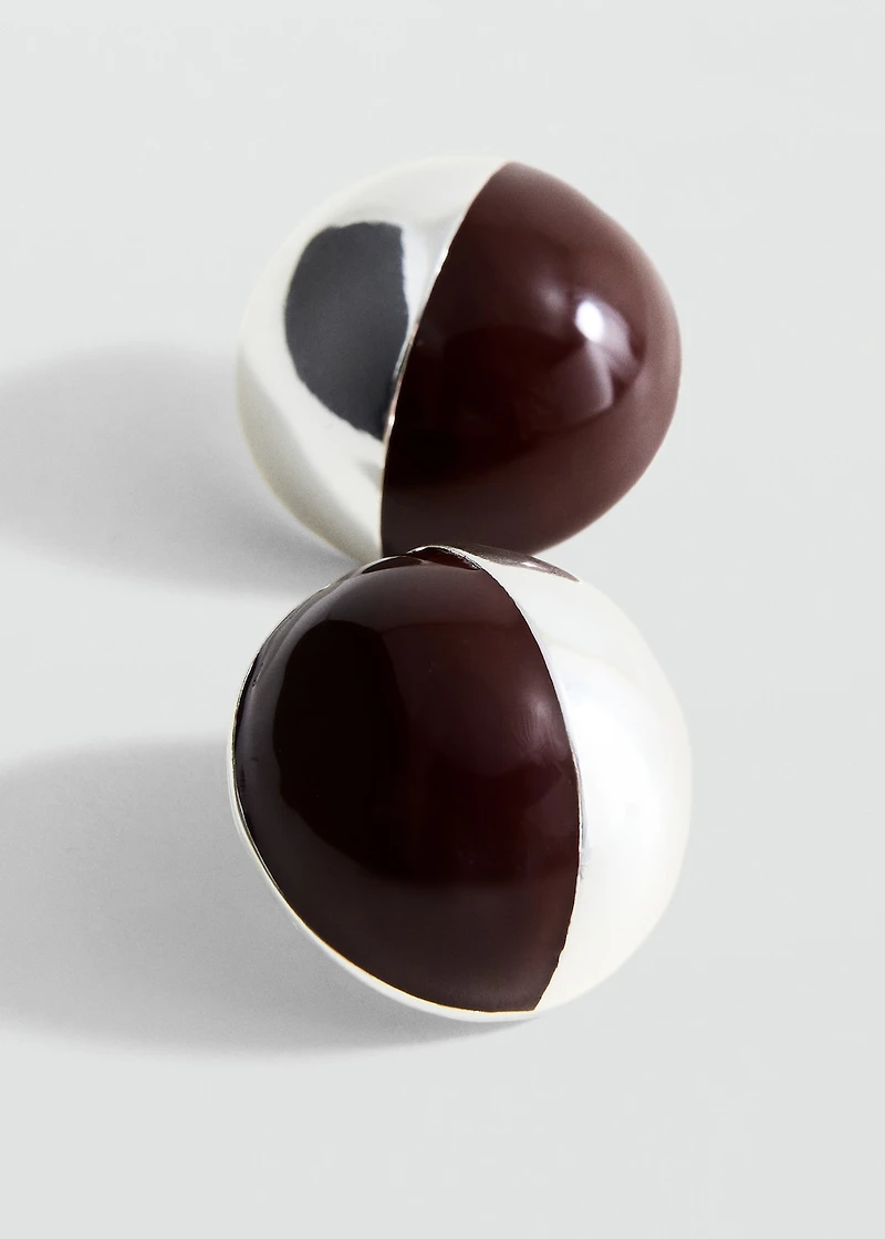 Combined round earrings