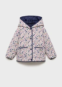 Flowers print quilted anorak