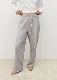 Seersucker striped two-piece pajamas