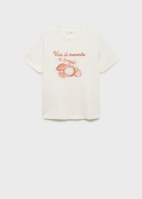 Printed cotton-blend t-shirt